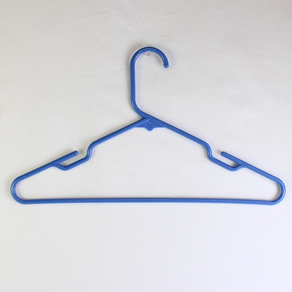 Lot of 10 Sky Blue Tubular Notched Clothing Hangers