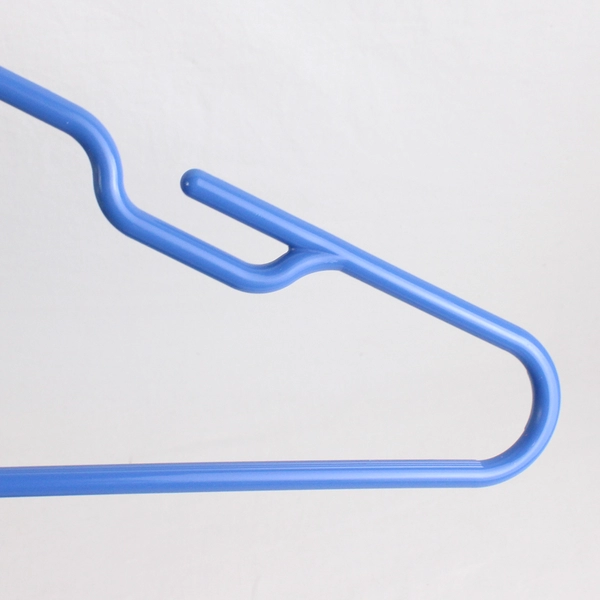 Lot of 10 Sky Blue Tubular Notched Clothing Hangers