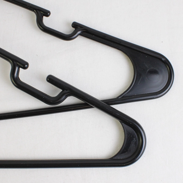 Lot of 10 Tubular Notched Black Clothing Hangers
