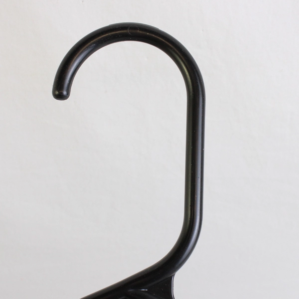 Lot of 10 Tubular Notched Black Clothing Hangers
