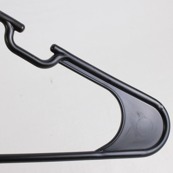 Lot of 10 Tubular Notched Black Clothing Hangers