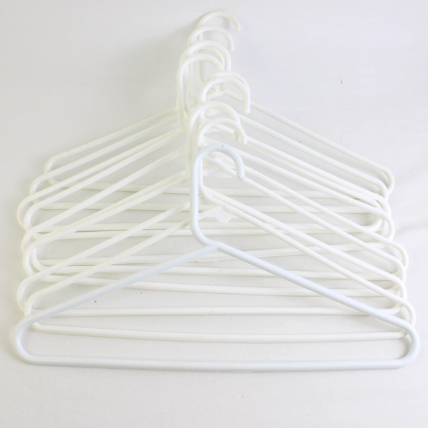 Lot of 10 White Traditional Clothing Hangers