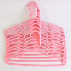 Lot of 10 Pink Childs Size Notched Clothing Hangers