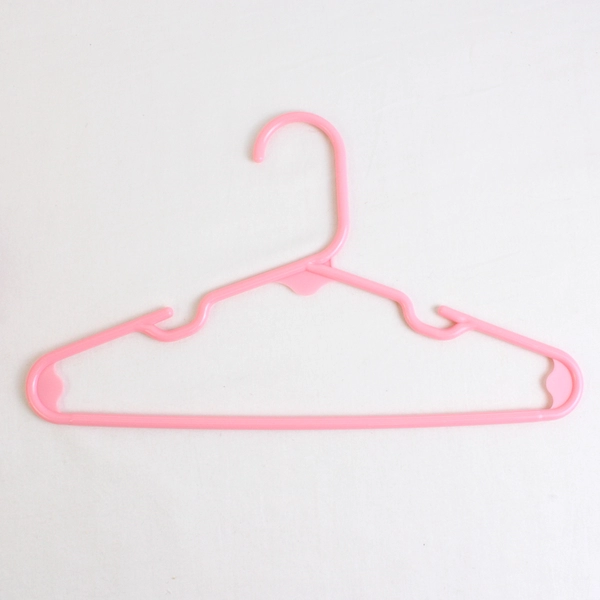 Lot of 10 Pink Childs Size Notched Clothing Hangers