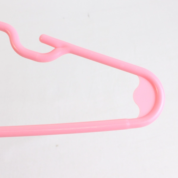 Lot of 10 Pink Childs Size Notched Clothing Hangers