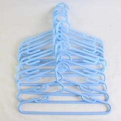 Lot of 10 Baby Blue Tubular Childs Clothing Hangers