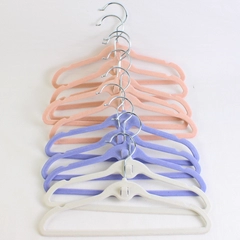 Lot of 10 Various Colors Flocked Child Clothing Hangers