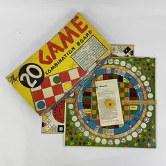 1936 Milton Bradley 20 Game Combination Board For Parts Gameboards And Box