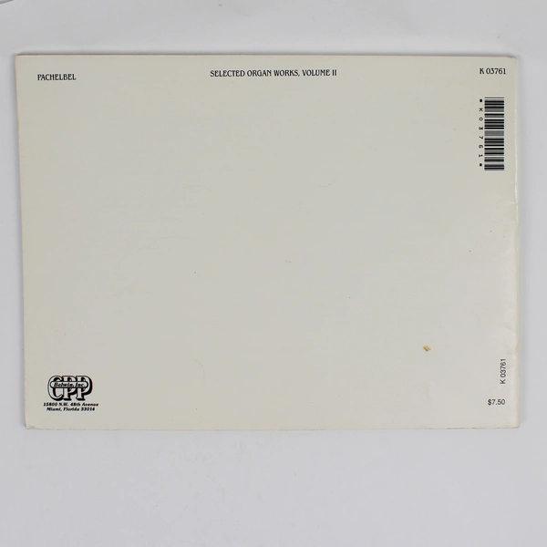 Selected Organ Works Vol II by Johann Pachelbel Kalmus Classic Edition PB