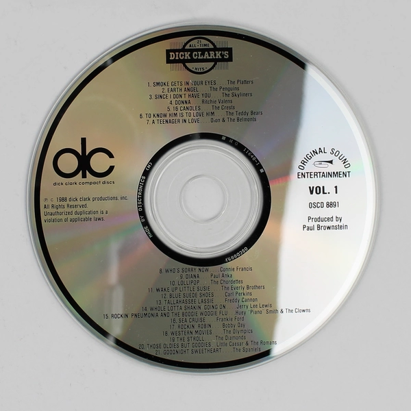 Dick Clark's All Time Hits Vol 1 1988 Music CD 