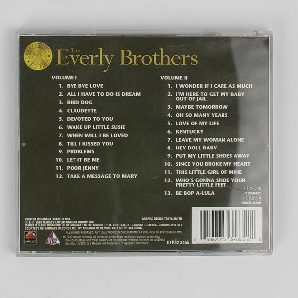 The Everly Brothers Collector's Edition 2-Disc CD 1999 Madacy Entertainment