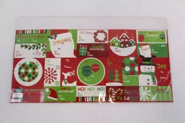 Lot of 5 Seasonal Essentials Christmas Sticker Tags 80 Count New in Package
