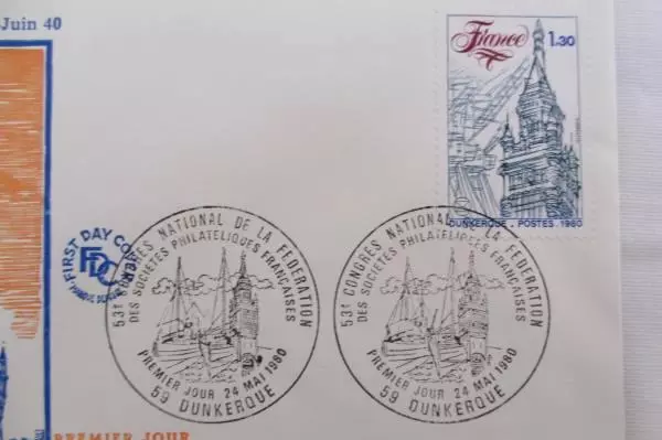 1980 France FDC Philatelic Conference Dunkirk Mint First Day Cover