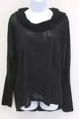Charlotte Russe Sheer Black Cowl Neck Dolman Sleeve Top Blouse Size M