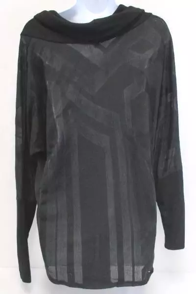 Charlotte Russe Sheer Black Cowl Neck Dolman Sleeve Top Blouse Size M