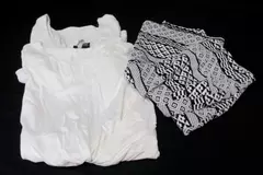 Lot of 3 Women's Medium Tops & Black/White Skirt - Forever 21, Ambiance, Russe