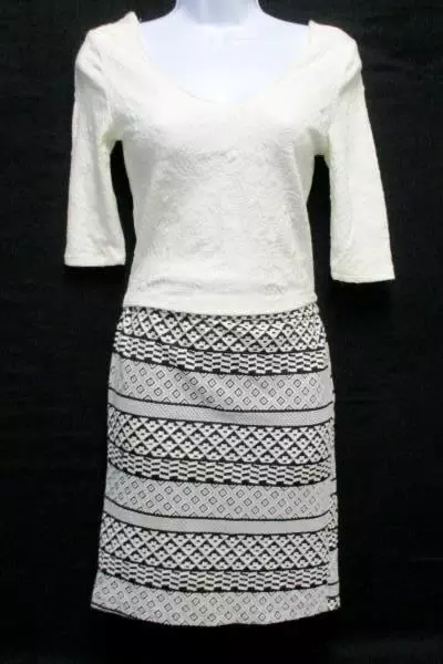 Lot of 3 Women's Medium Tops & Black/White Skirt - Forever 21, Ambiance, Russe