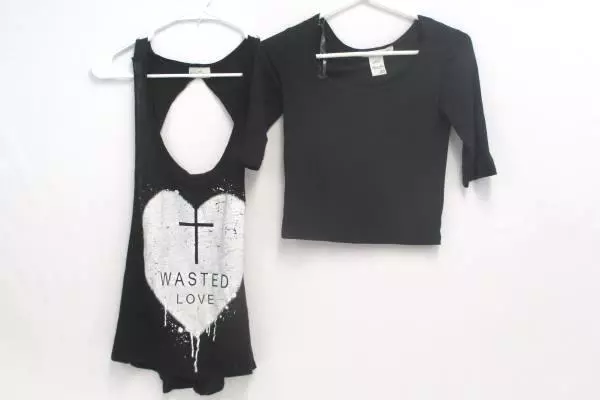 Outfit Mossimo Leggings American Rag Crop Top Mary Jane Top XS-S Mixed Lot Of 3