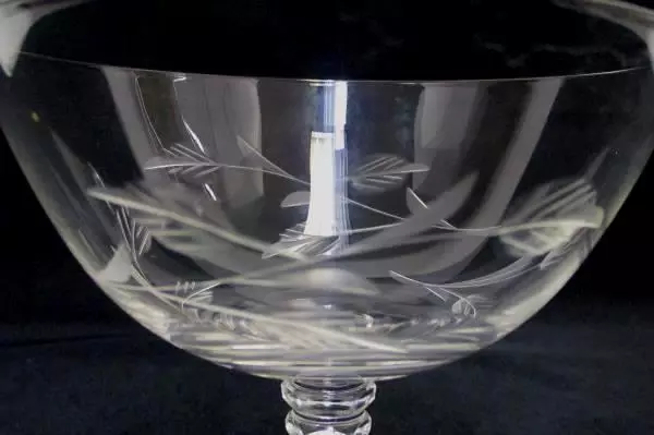 4 Replacement Etched Glass Floral Sorbet Cordial Champagne Stemware Crystal 