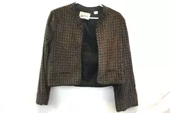 Woman's Blazer Custom Tailored by Nardis of Dallas Brown Blue Geometric Medium