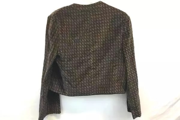 Woman's Blazer Custom Tailored by Nardis of Dallas Brown Blue Geometric Medium