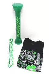 Saint Patrick's Day Lot: Women's Small Shamrock T-Shirt, 2 Necklaces & Cup