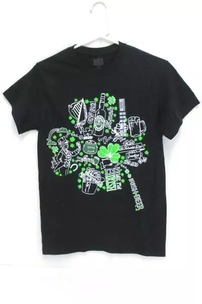 Saint Patrick's Day Lot: Women's Small Shamrock T-Shirt, 2 Necklaces & Cup