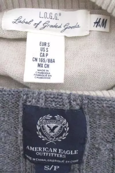 Lot of 2 Women's Knit Sweaters: American Eagle & H&M Size Small, Pre-Owned