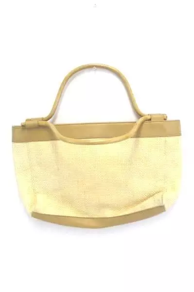 Worthington Beige Handbag Bamboo Handle 8 Pockets Pre-Owned