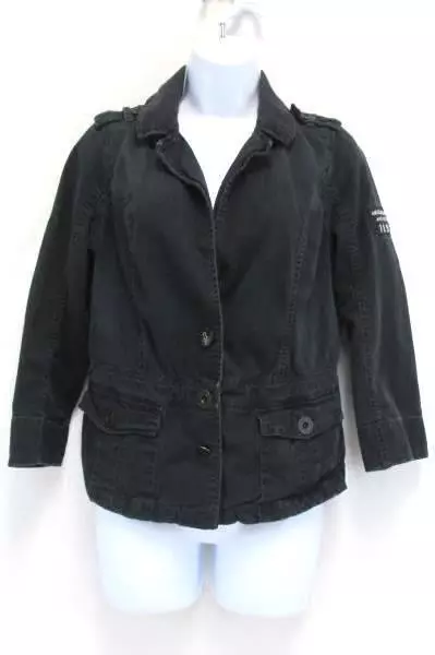 Abercrombie & Fitch Women's Black Corduroy Blazer Jacket Medium, Chic Style