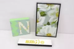 Lot of 3 Cheerful Floral & Smile Decor Signs for College Dorm Wall Art