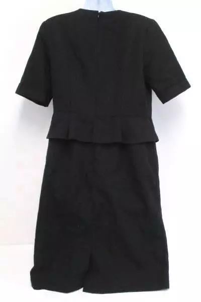 Pendleton Collection Women's Size 8 Peplum Shift Dress Pure Virgin Wool Black