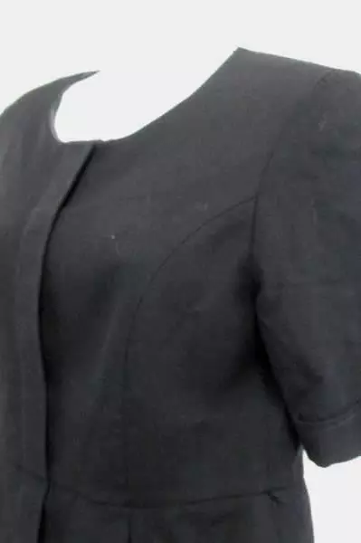 Pendleton Collection Women's Size 8 Peplum Shift Dress Pure Virgin Wool Black