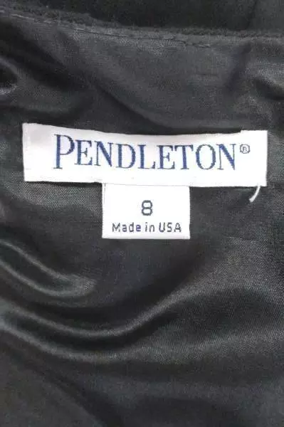 Pendleton Collection Women's Size 8 Peplum Shift Dress Pure Virgin Wool Black