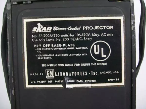 1950's Skan Slide Projector No. SP-200A Works In Original Box