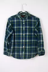 Old Navy Vintage Boy's Youth Yellow Blue Flannel Size Large