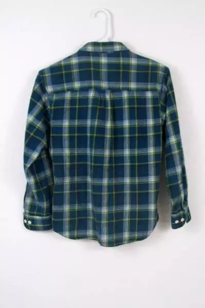 Old Navy Vintage Boy's Youth Yellow Blue Flannel Size Large