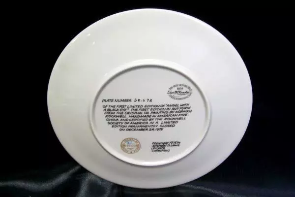 Norman Rockwell Angel With Black Eye Collector Plate w/ COA