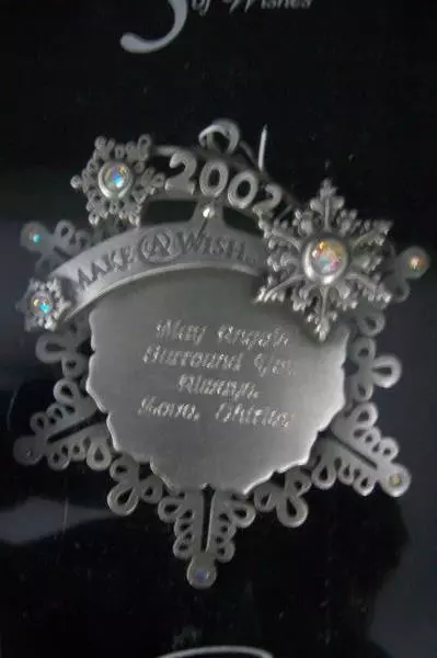 5 Years Of Wishes Snowflake Ornament May Angels Surround You Always Pewter