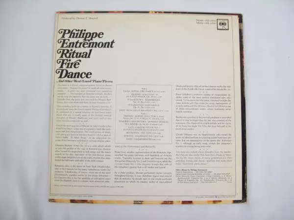 Philippe Entremont Ritual Fire Dance 12" LP Record - Good Pre-Owned Condition