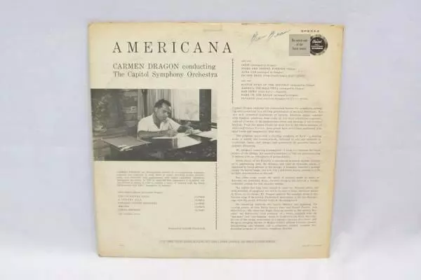 Carmen Dragon Americana Vinyl LP SP-8523 Capitol Symphony Orchestra 33 RPM