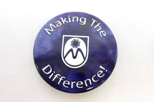 2002 Baudville Making The Difference Purple Tie-Dye Button Pin 1.75"