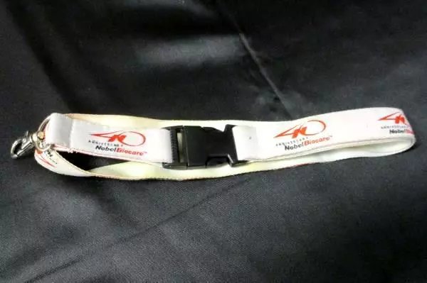 Lot of 2 Nobel Biocare 40th Anniversary Lanyards Key Chains 2005 Pink