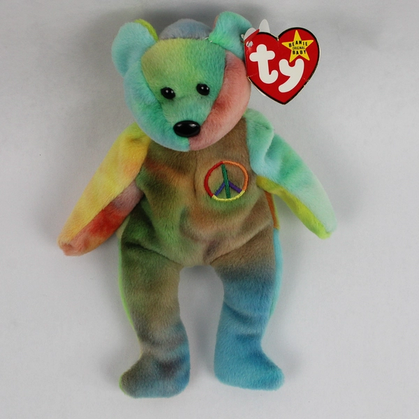 Rare 1996 Ty Beanie Baby Peace Bear with Tag Errors Retired Collectible