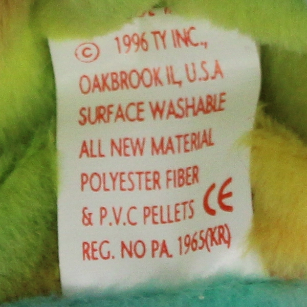 Rare 1996 Ty Beanie Baby Peace Bear with Tag Errors Retired Collectible