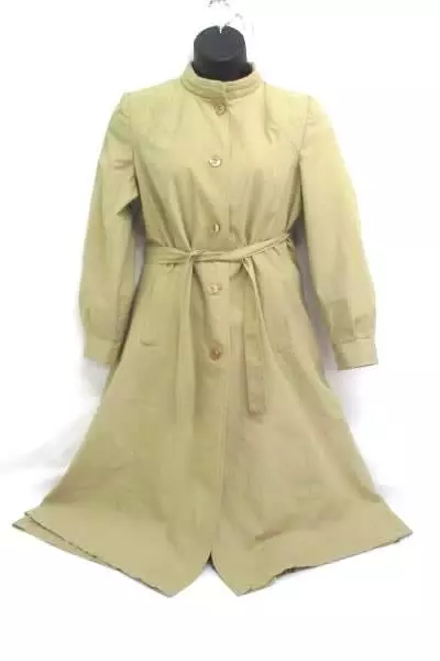 Avon Fashions Vintage Beige Trench Coat Women's Size 17/18 Tie Waist Button