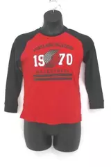 NBA Portland Trailblazers 1970 Youth L 14-16 Red Black Waffle Knit Shirt