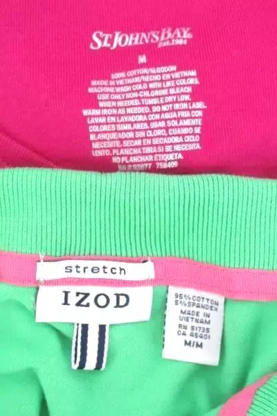 Lot of 2 Women's Size M IZOD & St Johns Bay Collared Tees - Great Condition