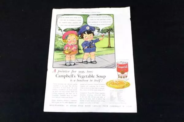 Lot of 2 Vintage Campbell's Soup Advertising Ephemera Kids Beef Vegetable