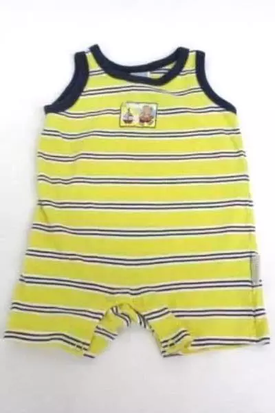 Lot of 2 Infant One Pieces Striped Tank & Football Bodysuit 6M